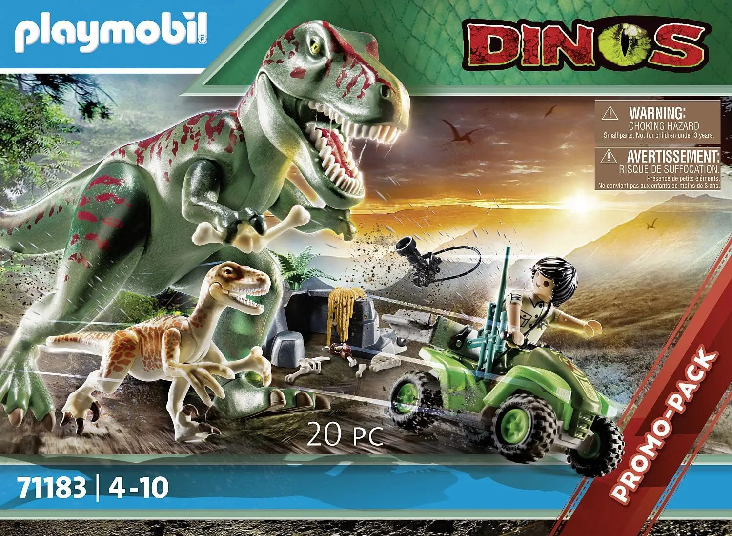 Playmobil Dinos T-Rex Attack with Raptor and Quad