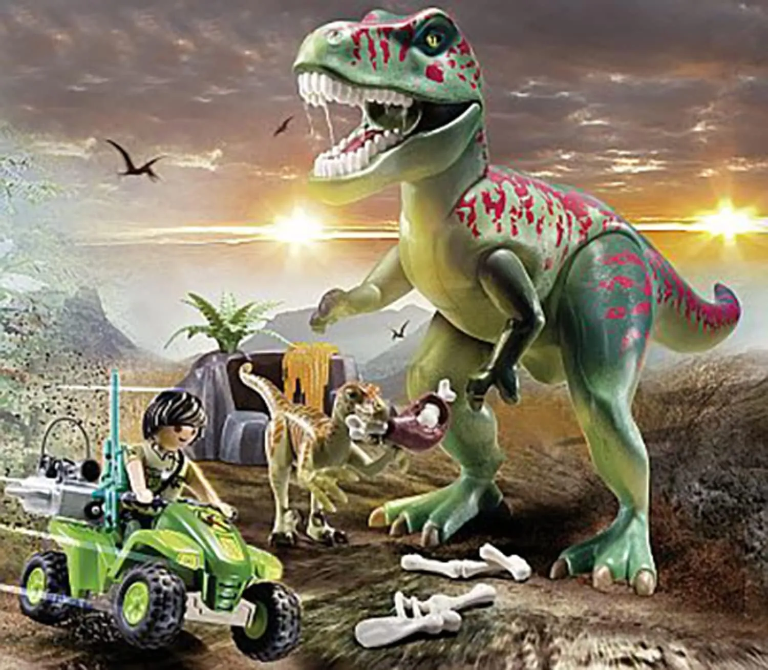 Playmobil Dinos T-Rex Attack with Raptor and Quad