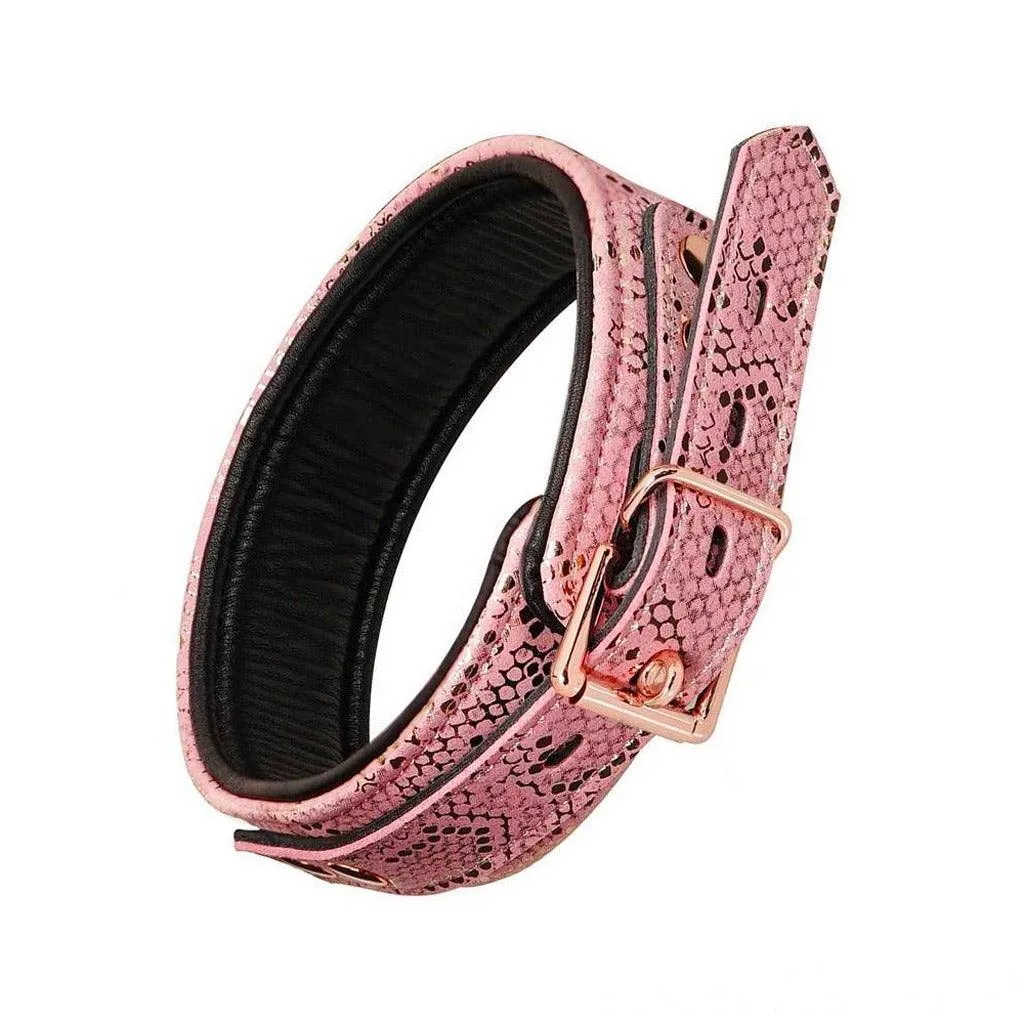 Rose Gold Snake Collar and Leash Set