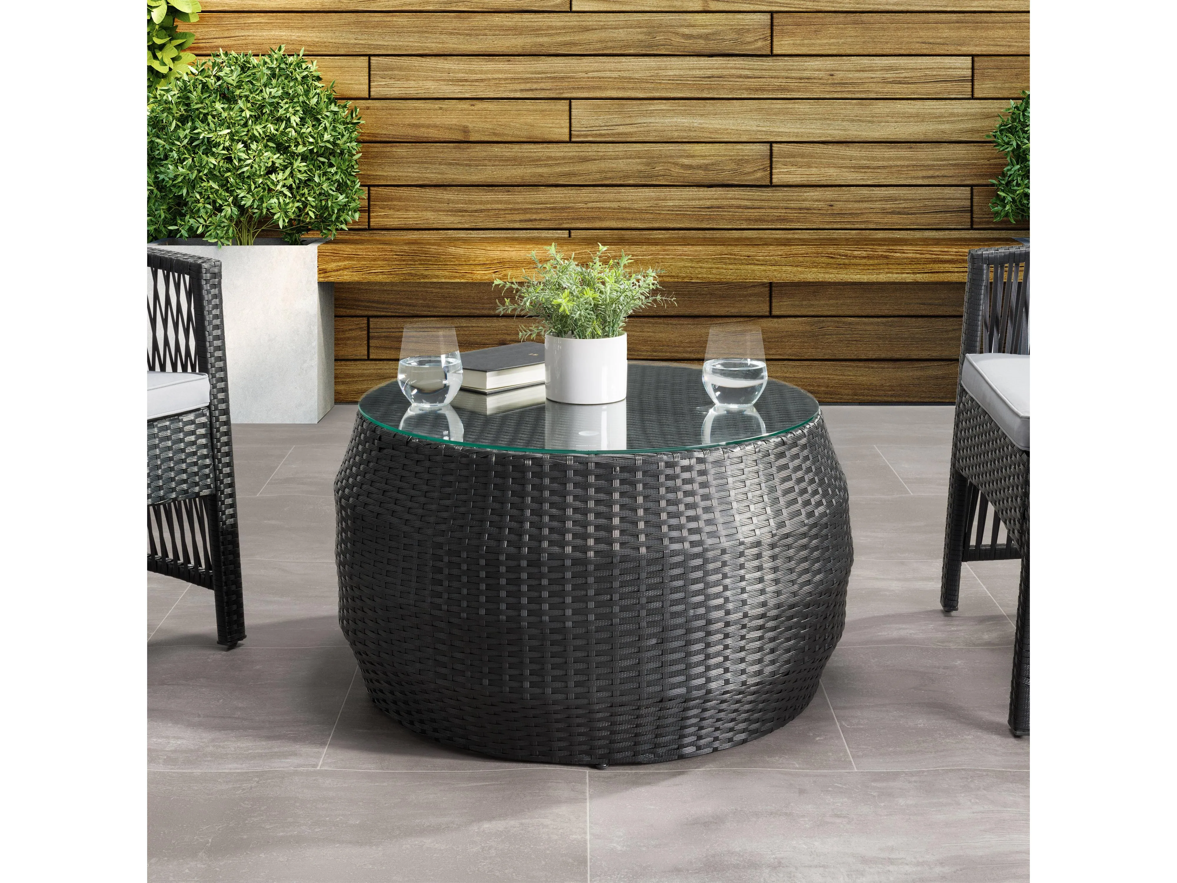 Round Wicker Coffee Table