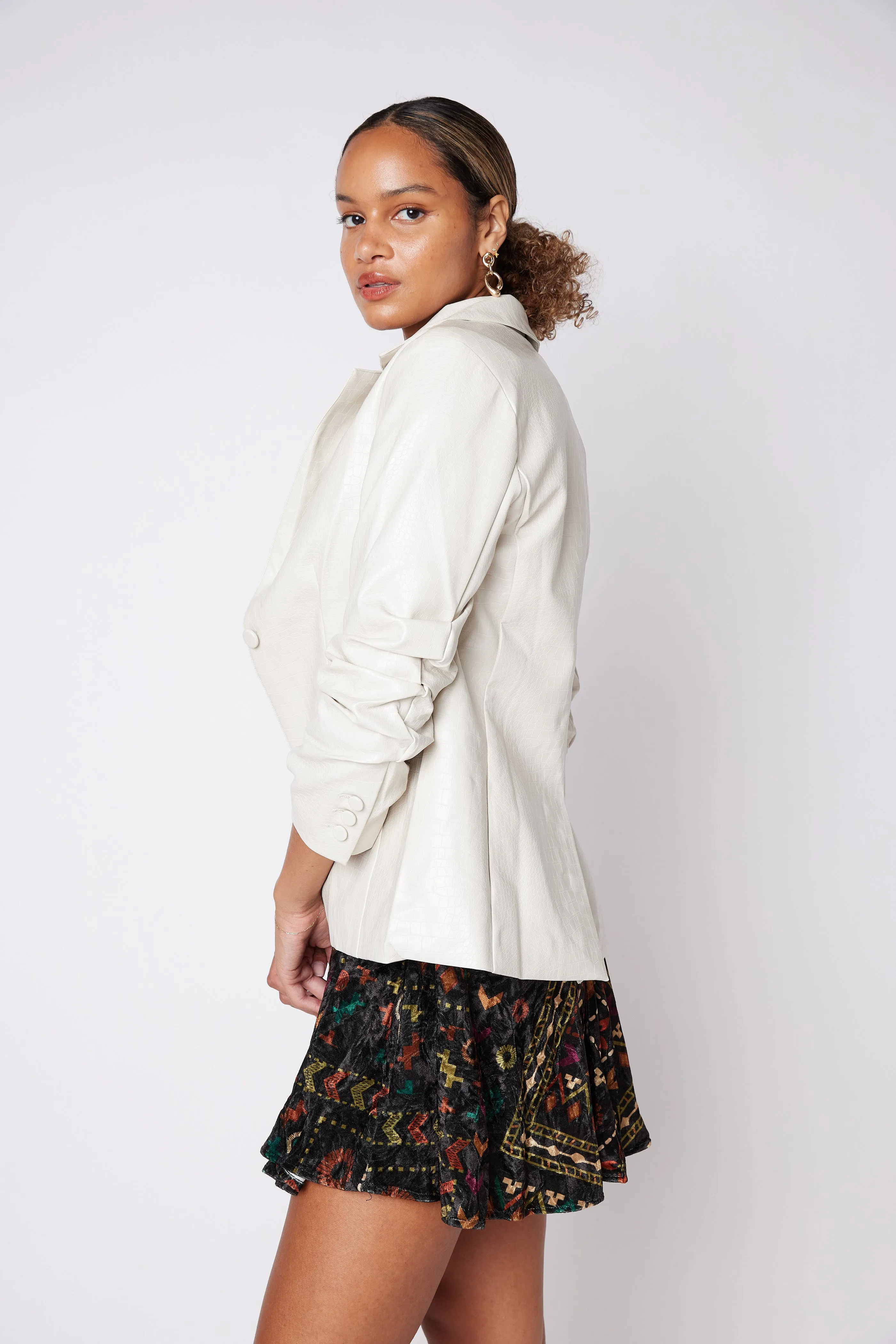 SALE - Gabriella Faux Leather Blazer