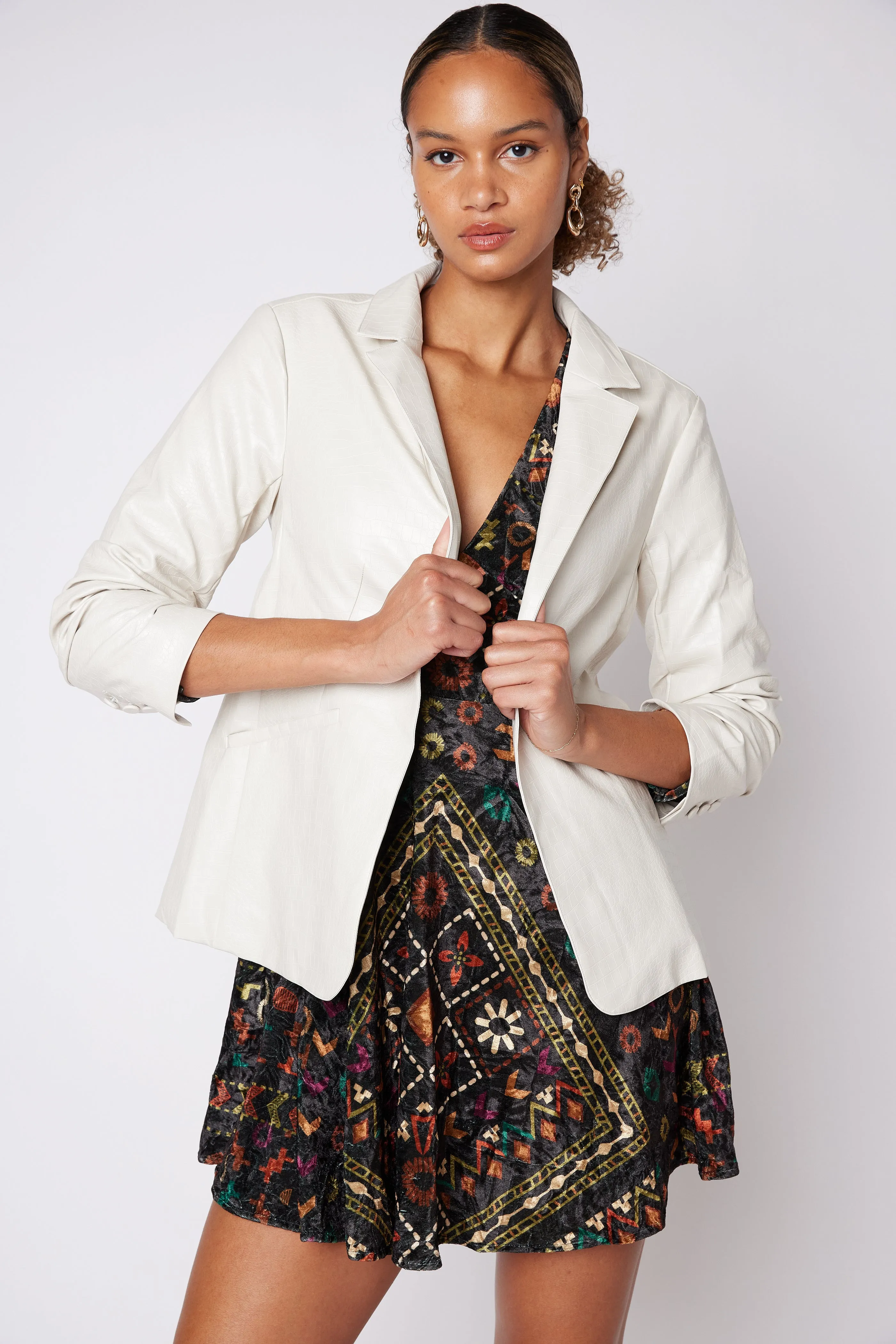 SALE - Gabriella Faux Leather Blazer