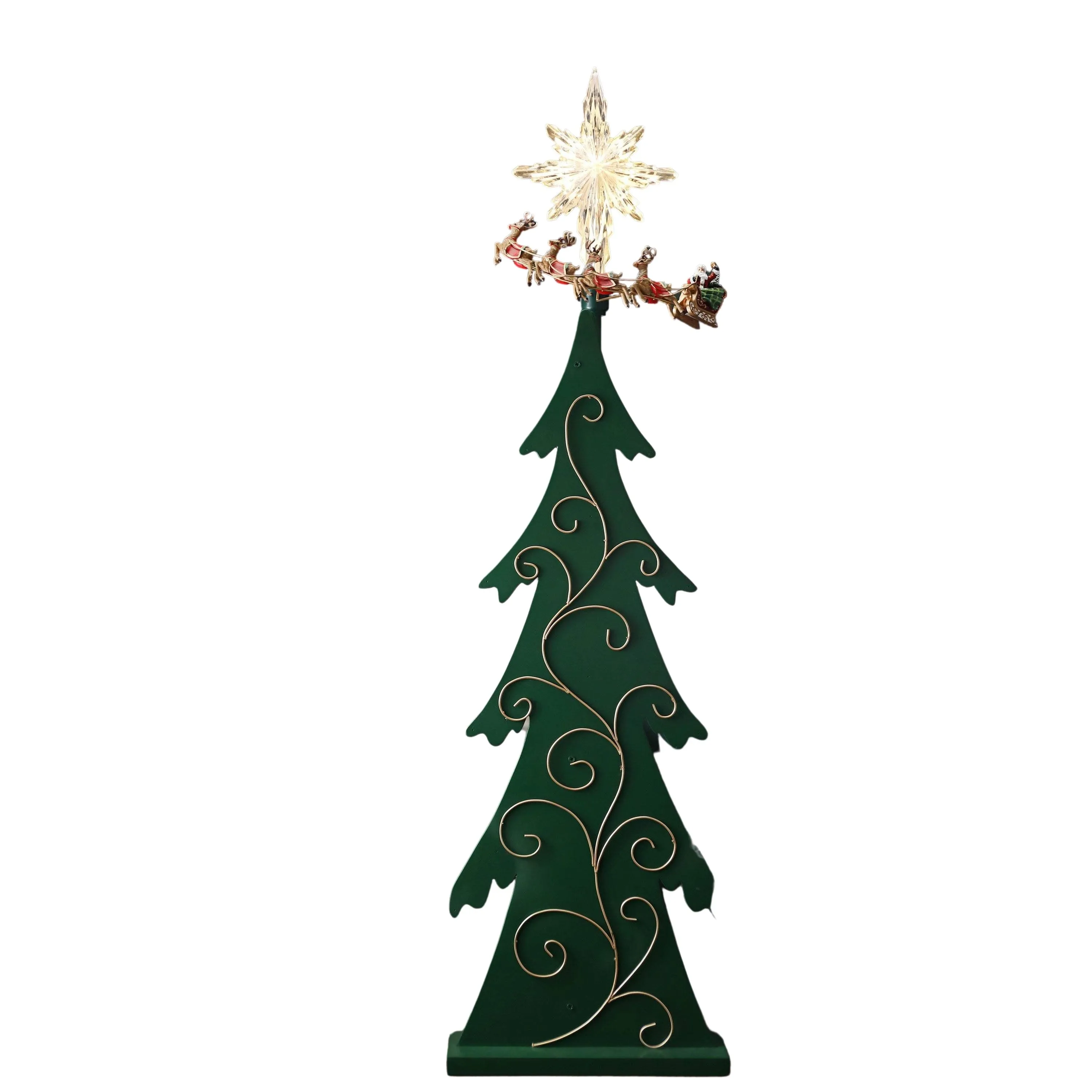 Santa & Reindeer Flight Tree Topper