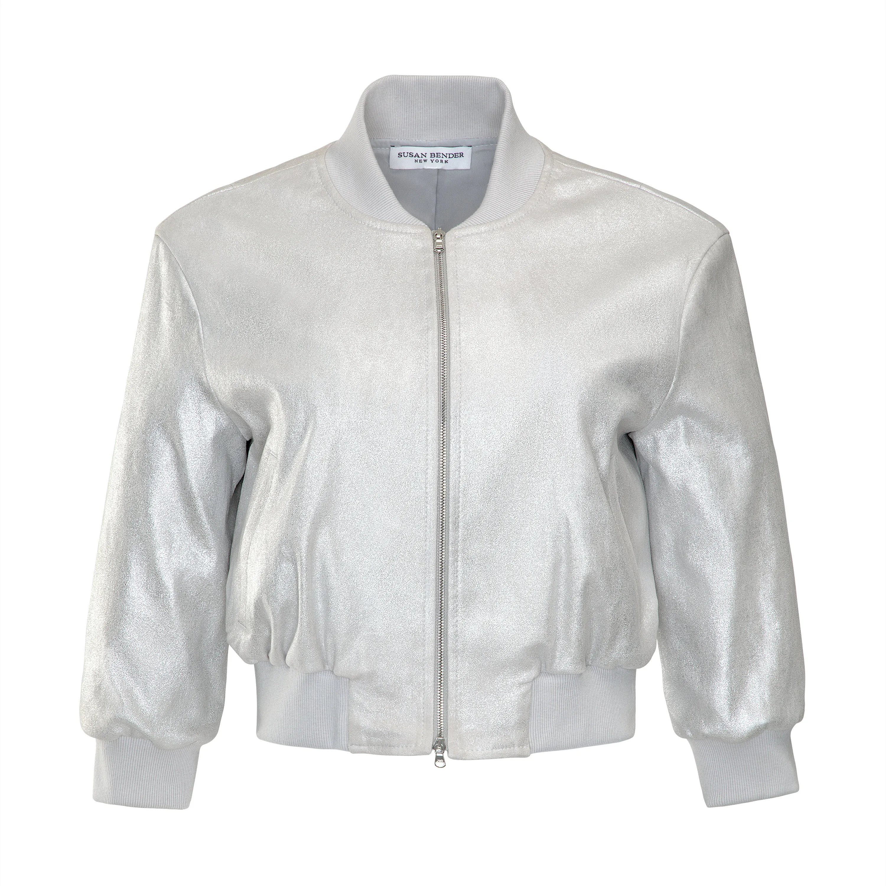 Short Sleeve Bomber-Silver