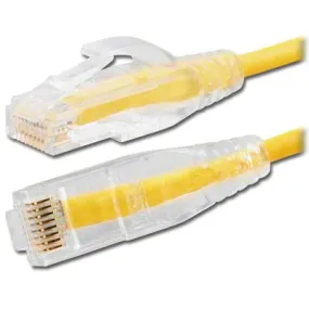 Slim Cat6 UTP Ethernet Patch Cord, 1' Yellow