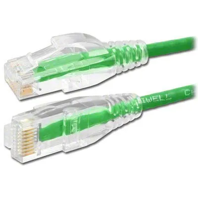 Slim Cat6 UTP Ethernet Patch Cord, 10' Green