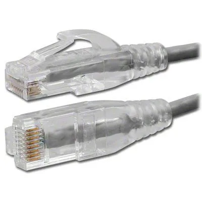 Slim Cat6 UTP Ethernet Patch Cord, 15' Gray