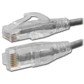 Slim Cat6 UTP Ethernet Patch Cord, 7' Gray