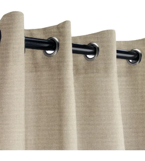 Sunbrella Outdoor Curtain with Stainless Steel Grommets - Canvas Taupe