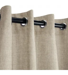 Sunbrella Outdoor Curtain with Stainless Steel Grommets - Cast Ash