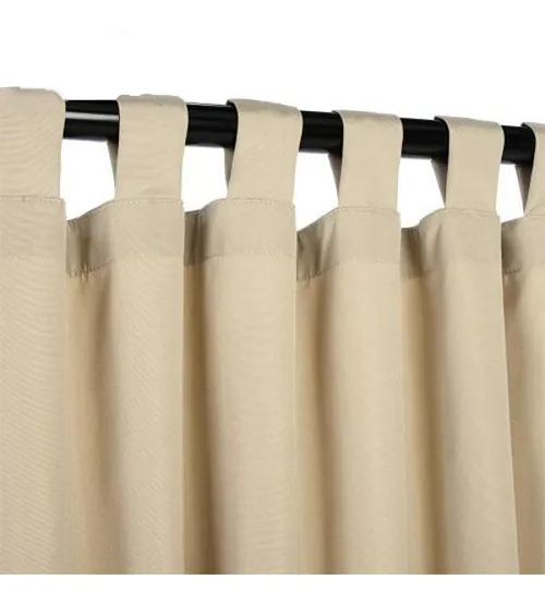 Sunbrella Outdoor Curtain With Tabs - Antique Beige