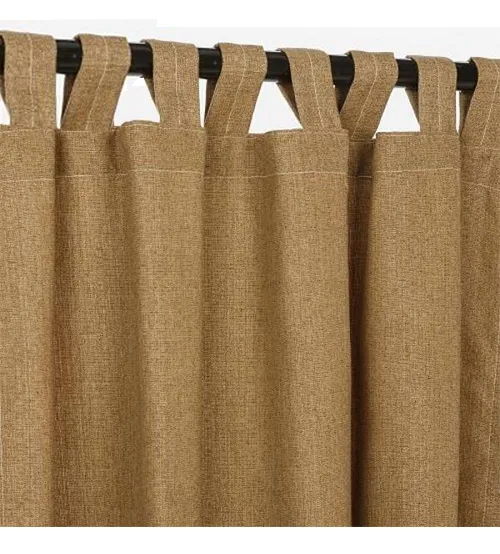 Sunbrella Outdoor Curtain With Tabs - Linen Sesame