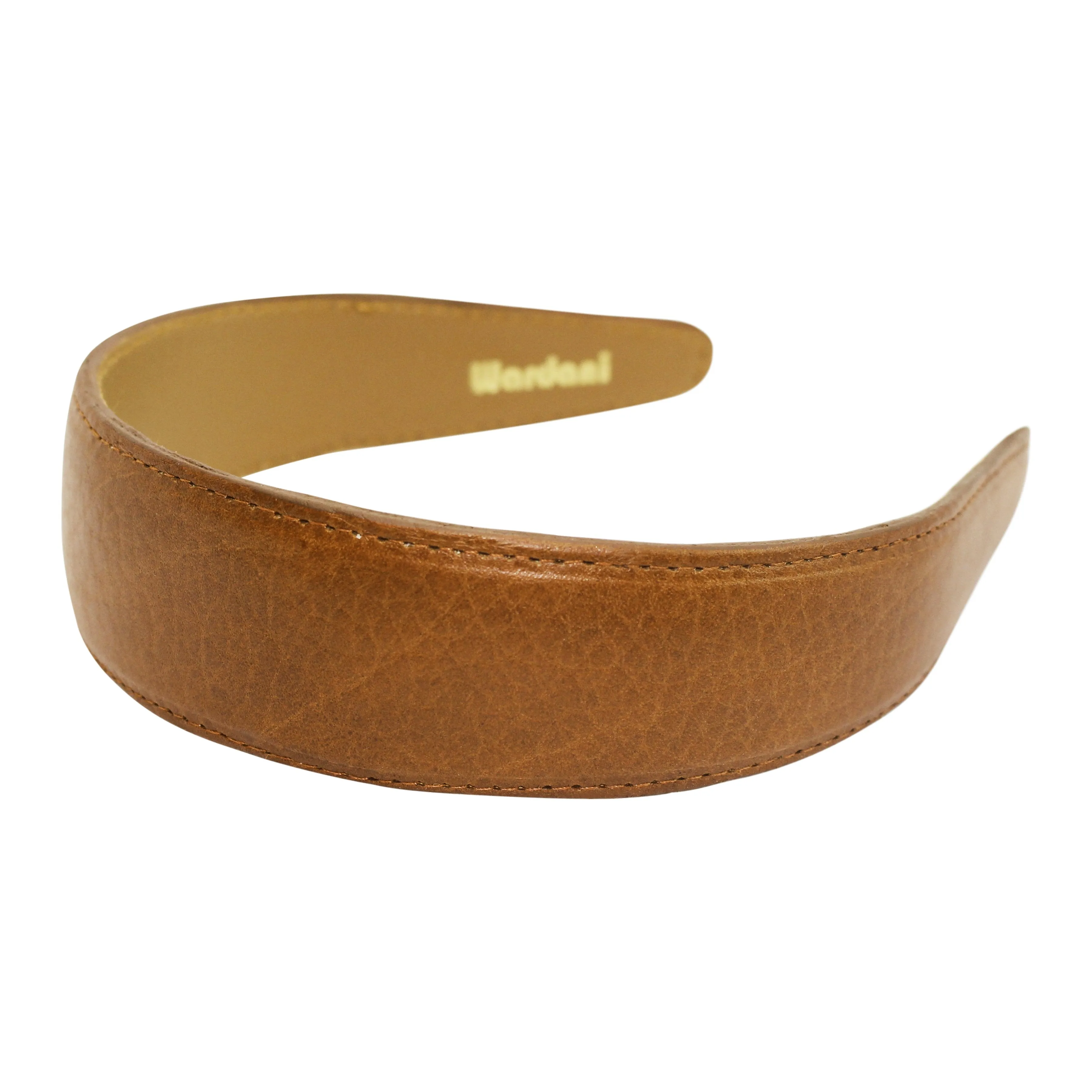 Wardani Grained Pebble Italian Leather Headband 1 1/2" Wide