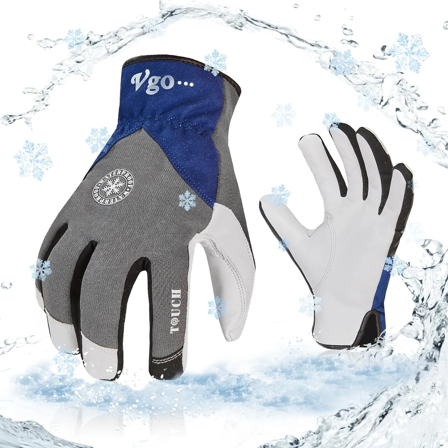 Winter Warm Ski Gloves Waterproof Insert, Touchscreen, Cold Storage Work Gloves