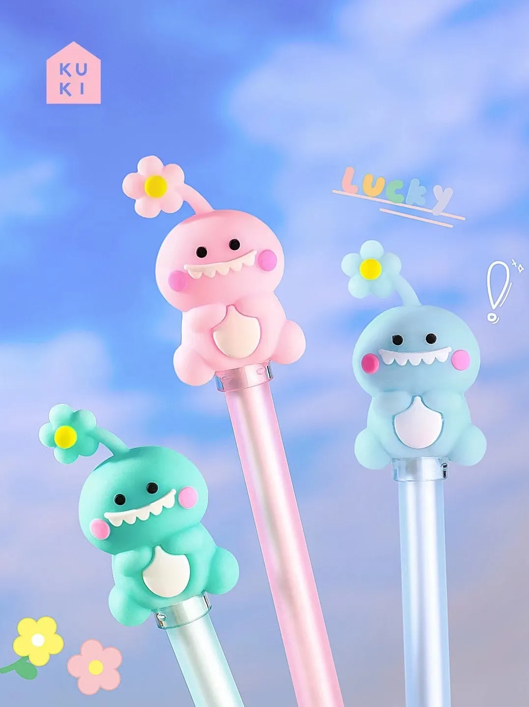 X 22438 LUCKY FLOWER DINOSAUR GEL PEN-DISCONTINUED