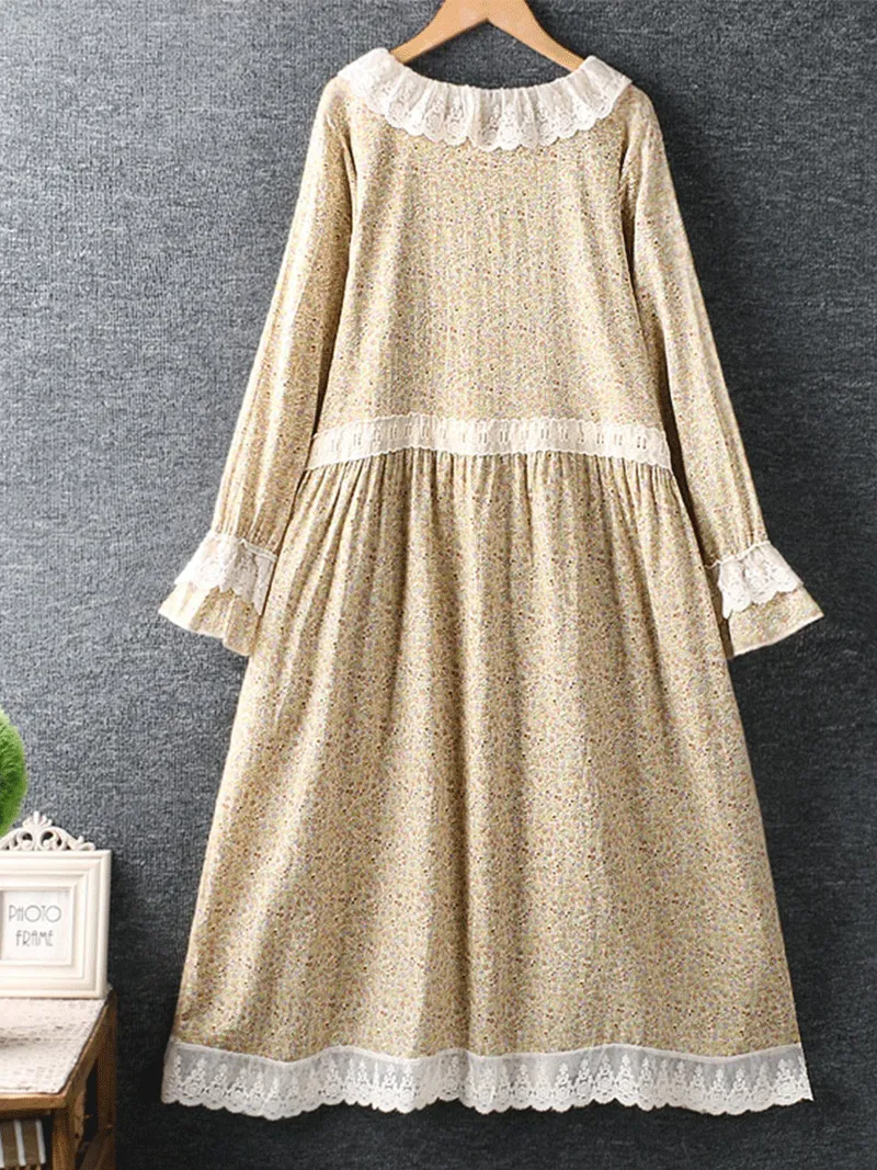 Your Love Is Deep Lace Round Neck Smock Dress